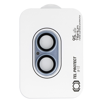 Hartowane szkło Tel Protect 95% AR+AF Full Metal Camera Protector na aparat do Iphone 17 niebieskie (wyspa)