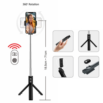Blavec Selfie Stick Coco P-02 tripod + pilot 0,7 metra (SSCP02-TRB07) czarny (uszkodzone opakowanie)