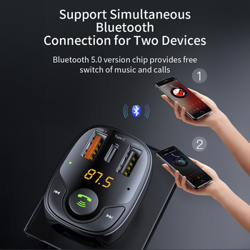 Rock Transmiter FM B301 MP3, Bluetooth - 2xUSB + Typ C + micro SD - 36W czarny (uszkodzone opakowanie)