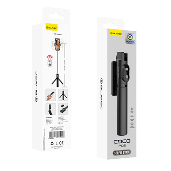Blavec Selfie Stick Coco P-02 tripod + pilot 0,7 metra (SSCP02-TRB07) czarny (uszkodzone opakowanie)