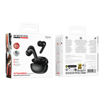 Borofone TWS Bluetooth Earphones FQ16 Star ANC+ENC smart AI black