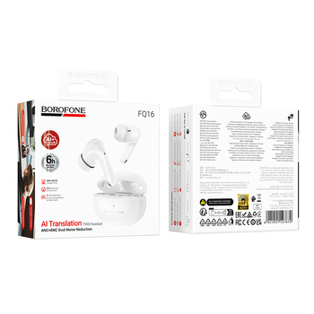 Borofone TWS Bluetooth Earphones FQ16 Star ANC+ENC smart AI white