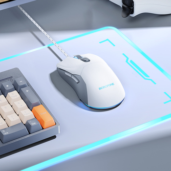 Borofone Computer mouse BG18 Valeroso white and grey