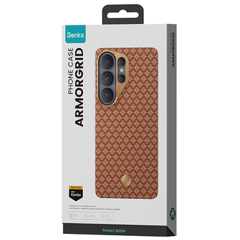 Benks Etui Magnetic Armor Air Armor Grid Kevlar Metal Frame 600D (C.K.FL.SA.GD.A050) do Samsung Galaxy S26 Ultra FORTUNE pomarańczowe