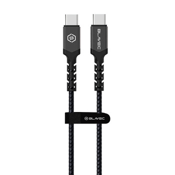 Blavec Cable Raptor braided - Type C to Type C - PD 100W 5A 1 metre Apple CarPlay/Android Auto (CRA-CC5BG10) black-grey (damaged packaging)