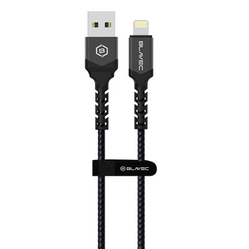 Blavec Cable Raptor braided - USB to Lightning - 2,4A 1 metre Apple CarPlay (CRA-UL24BG10) black-grey (damaged packaging)