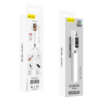 Blavec Selfie Stick Coco P-04 tripod + remote control 0,7 metres (SSCP04-TRW07) white (damaged packaging)