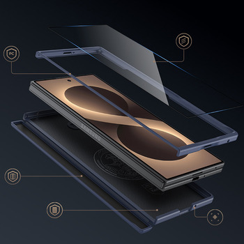 Benks Etui Magnetic Armor Grid Pro Grand Combo (C.K.FL.SA.BE.C051) do Samsung Galaxy Z Fold 8 Ultra niebieski