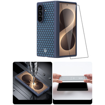 Benks Etui Magnetic Armor Grid Pro Grand Combo (C.K.FL.SA.BE.C051) do Samsung Galaxy Z Fold 8 Ultra niebieski