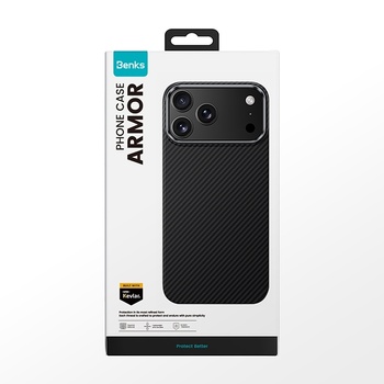 Benks Etui Magnetic Armor Air Kevlar Metal Frame 600D (C.K.FL.AP.BK.0069) do Iphone 17 Pro czarny (uszkodzone opakowanie)