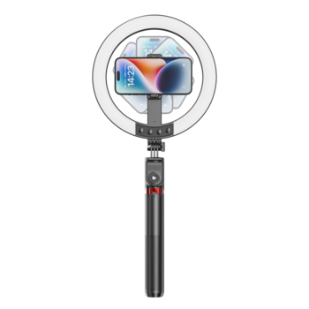 Blavec Lampa pierścieniowa Selfie Aluminium Aura LED RGB Ring P-50 25cm tripod + pilot + 2,3 metra (RLP50-TRB23) czarny (uszkodzone opakowanie)