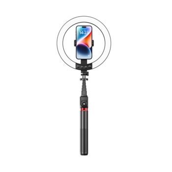 Blavec Lampa pierścieniowa Selfie Aluminium Aura LED RGB Ring P-50 25cm tripod + pilot + 2,3 metra (RLP50-TRB23) czarny (uszkodzone opakowanie)