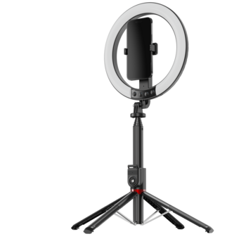 Blavec Lampa pierścieniowa Selfie Aluminium Aura LED RGB Ring P-50 25cm tripod + pilot + 2,3 metra (RLP50-TRB23) czarny (uszkodzone opakowanie)
