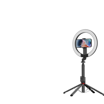 Blavec Lampa pierścieniowa Selfie Aluminium Aura LED RGB Ring P-50 25cm tripod + pilot + 2,3 metra (RLP50-TRB23) czarny (uszkodzone opakowanie)
