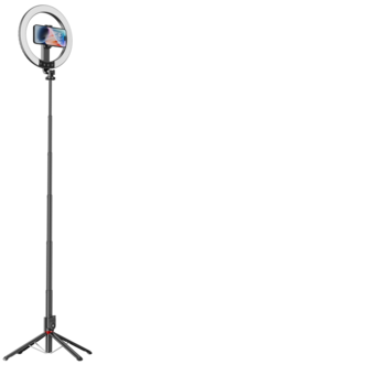 Blavec Lampa pierścieniowa Selfie Aluminium Aura LED RGB Ring P-50 25cm tripod + pilot + 2,3 metra (RLP50-TRB23) czarny (uszkodzone opakowanie)