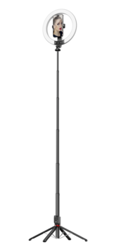 Blavec Lampa pierścieniowa Selfie Aluminium Aura LED RGB Ring P-50 25cm tripod + pilot + 2,3 metra (RLP50-TRB23) czarny (uszkodzone opakowanie)