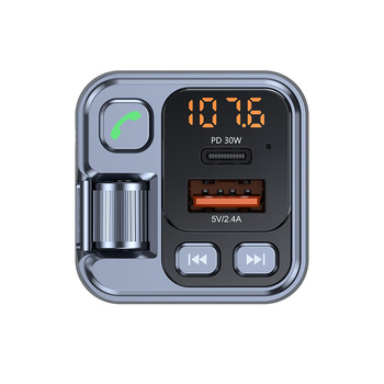 Blavec Transmiter FM Flash TR-05 MP3, Bluetooth - USB + Typ C - PD 30W (TFMFTR05-B) czarny (uszkodzone opakowanie)