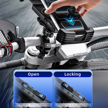 Blavec Uchwyt Rowerowy/Motocyklowy BV-04 Velo do kierownicy z aktywną amortyzacją (BV04-SAHB) czarny (uszkodzone opakowanie)