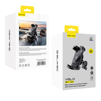 Blavec Uchwyt Rowerowy/Motocyklowy BV-04 Velo do kierownicy z aktywną amortyzacją (BV04-SAHB) czarny (uszkodzone opakowanie)