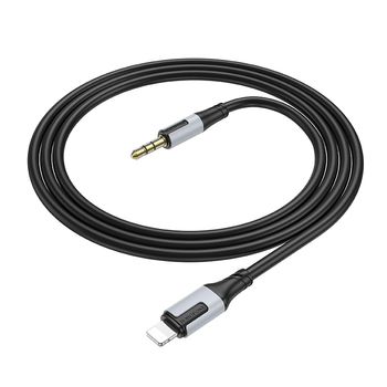 Borofone Kabel AUX BL19 Creator - jack 3,5mm na Lightning - 1 metr czarny (uszkodzone opakowanie)