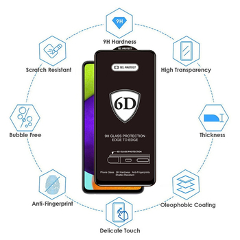 Hartowane szkło Tel Protect Full Glue 6D do IPHONE 16 Czarne - PAKIET 10 SZTUK (uszkodzone opakowanie)