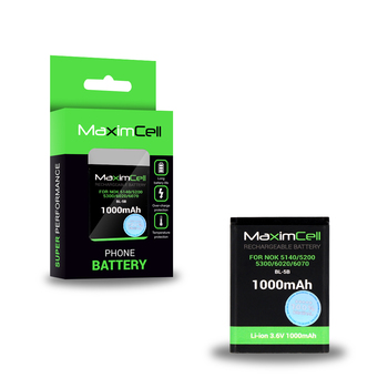 Bateria Maximcell do Nokia 5140/5200/5300/6020/6070 (BL-5B) 1000mAh Li-ion (uszkodzone opakowanie)