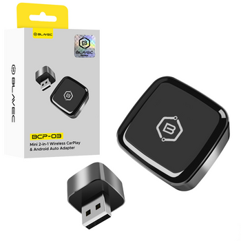 Blavec Adapter Carplay Android Auto bezprzewodowy BCP-03 - Bluetooth Wifi USB + adapter Typ C (CPAABCP03-BWUB) czarny (uszkodzone opakowanie)