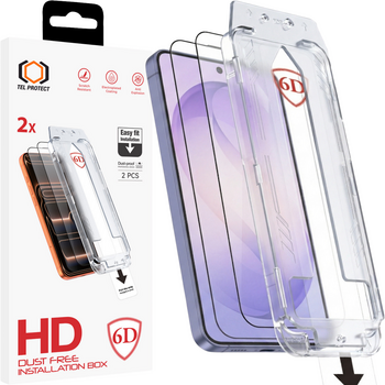 Tel Protect Dust-Free Easy Fit Full Glue 6D Tempered Glass for Samsung Galaxy S26 Ultra black (with fingerprint unlock) - 2 pieces (damaged packaging)