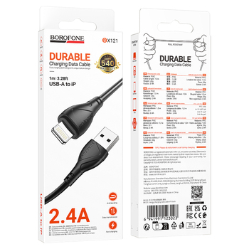 Borofone Kabel BX121 Energy - Usb na Lightning - PD 27W 1 metr czarny