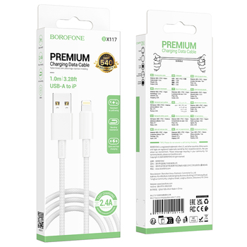 Borofone Kabel BX117 Source - USB na Lightning - 1 metr biały