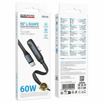 Borofone Kabel BX126 Skillful - Typ C na Typ C - PD 60W 1 metr czarny