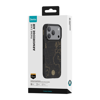Benks Etui ArmorEdge X1 Air Navigator Kevlar (C.K.FL.AP.SJ.0069) iP18 Pro/17 Pro czarne