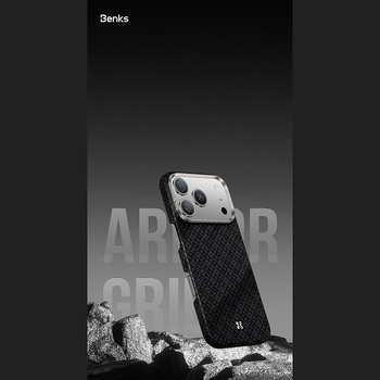 Benks Etui Magnetic Armor Air Armor Grid Kevlar Metal Frame 600D (C.K.FL.AP.BK.0073) do Iphone 18 Pro Max/17 Pro Max czarny