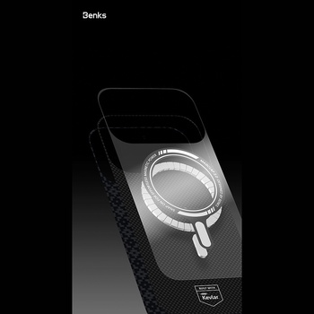 Benks Etui Magnetic Armor Air Armor Grid Kevlar Metal Frame 600D (C.K.FL.AP.BK.0072) do Iphone 18 Pro/17 Pro czarny