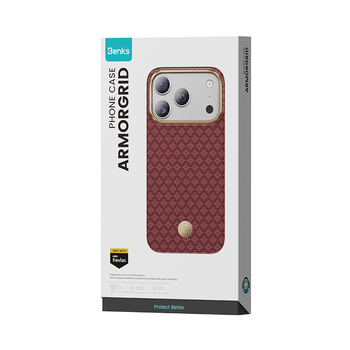 Benks Etui Magnetic Armor Air Armor Grid Kevlar Metal Frame 600D (C.K.FL.AP.RD.0073) do Iphone 18 Pro Max/17 Pro Max czerwony