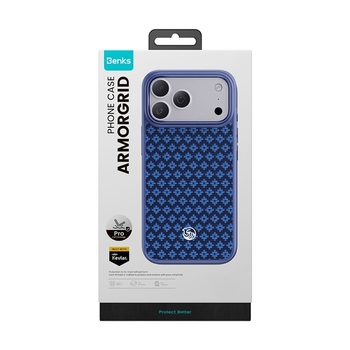 Benks Etui Magnetic Armor Pro Armor Grid Kevlar Metal Frame 600D (C.K.FL.AP.BE.B072) do Iphone 18 Pro/17 Pro niebieski