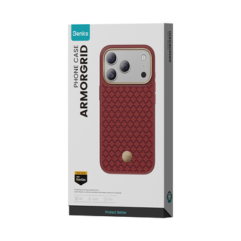Benks Etui Magnetic Armor Pro Armor Grid Kevlar Metal Frame 600D (C.K.FL.AP.RD.B073) do Iphone 18 Pro Max/17 Pro Max czerwony (Camera Control Button)