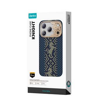 Benks Etui Magnetic Armor Air Knight Kevlar Metal Frame (C.K.FL.AP.GD.C073) do Iphone 18 Pro Max/17 Pro Max niebieski