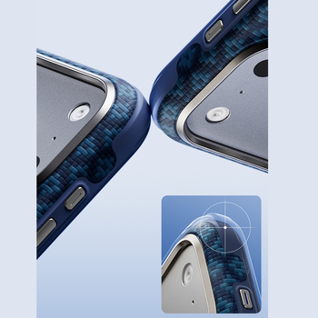Benks Etui Magnetic Armor Grid Edge X9 Kevlar Metal Frame (C.K.FL.AP.BE.X073) do Iphone 18 Pro Max/17 Pro Max niebieski