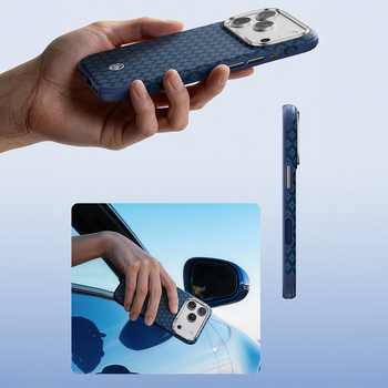 Benks Etui Magnetic Armor Grid Edge X9 Kevlar Metal Frame (C.K.FL.AP.BE.X073) do Iphone 18 Pro Max/17 Pro Max niebieski