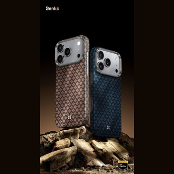 Benks Magnetic Armor Air Armor Grid Kevlar Case Metal Frame 600D (C.K.FL.AP.BE.0069) for Iphone 17 Pro blue