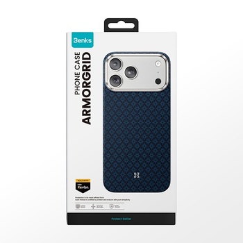 Benks Magnetic Armor Air Armor Grid Kevlar Case Metal Frame 600D (C.K.FL.AP.BE.0069) for Iphone 17 Pro blue