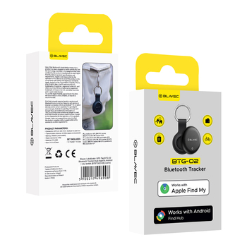 Blavec Lokalizator GPS Tag BTG-02 - Bluetooth Tracker Dual Apple & Android + etui brelok (BTBTG02-KB) czarny
