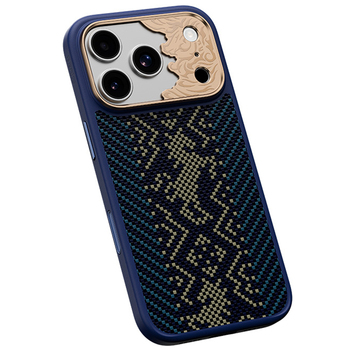 Benks Etui Magnetic Armor Pro Knight Kevlar Metal Frame (C.K.FL.AP.GD.BC73) do Iphone 18 Pro Max/17 Pro Max niebieski (Camera Control Button)