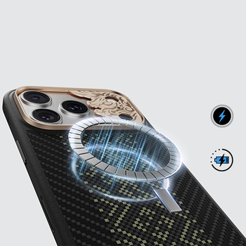 Benks Etui Magnetic Armor Pro Knight Kevlar Metal Frame (C.K.FL.AP.GD.B073) do Iphone 18 Pro Max/17 Pro Max czarny (Camera Control Button)