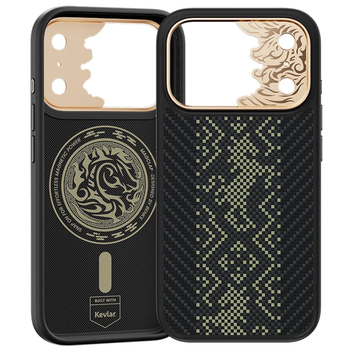Benks Etui Magnetic Armor Pro Knight Kevlar Metal Frame (C.K.FL.AP.GD.B072) do Iphone 18 Pro/17 Pro czarny (Camera Control Button)