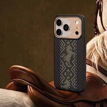 Benks Etui Magnetic Armor Pro Knight Kevlar Metal Frame (C.K.FL.AP.GD.B072) do Iphone 18 Pro/17 Pro czarny (Camera Control Button)
