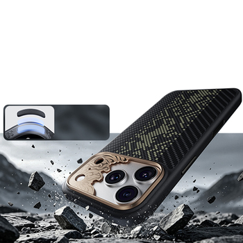 Benks Etui Magnetic Armor Pro Knight Kevlar Metal Frame (C.K.FL.AP.GD.B072) do Iphone 18 Pro/17 Pro czarny (Camera Control Button)