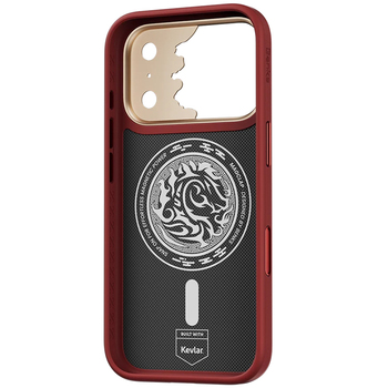 Benks Etui Magnetic Armor Pro Knight Kevlar Metal Frame (C.K.FL.AP.GD.BA72) do Iphone 18 Pro/17 Pro czerwony (Camera Control Button)