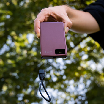 Blavec Power Bank 10000mAh BJ-03 Slim 13,5mm - Typ C - 22,5W magnetyczny indukcyjny Magsafe 3 w 1 (PBBJ03-MC10P) fioletowy aluminium